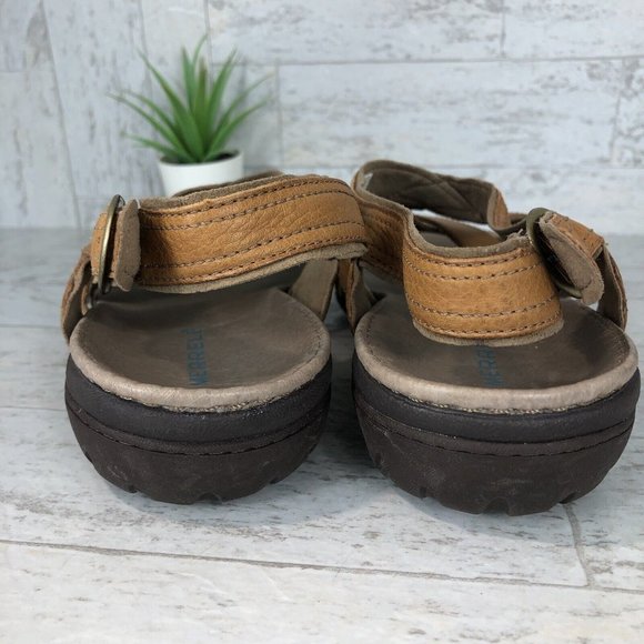 Merrell Basson Slingback Tan Leather Strappy Sandals Womens‎ Size 10 / J46246 - Picture 7 of 11